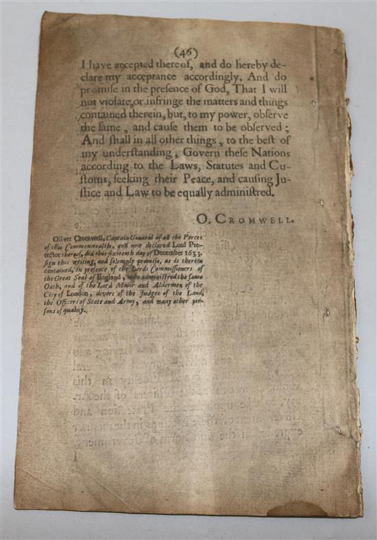 Cromwell, Oliver. The Government of the Commonwealth of England, Scotland and Ireland,